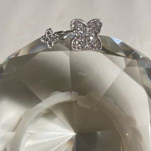 Silvertone Clover Adjustable Ring